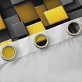 thumbnail image 4 of Manfei 3D Geometric Cubes Kitchen Curtains, Gray Yellow Checkered Black Out Curtains Pack of 2 (42x63 Each), 4 of 6