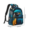 thumbnail image 2 of Rateoe Modern Style Blue Parrot Pattern Durable Student Backpack Laptop Bag- Ergonomic Design, Waterproof Twill Fabric - Ideal for School, Travel, and Outdoor Activities, 2 of 6