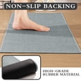 thumbnail image 2 of ChakmeOne Bathroom Rugs 2 Piece Thin Super Absorbent Non Slip Machine Washable Bath Mat with Rubber Backing for Shower Tub Floor,17"x24"+17"x47" Grey, 2 of 7