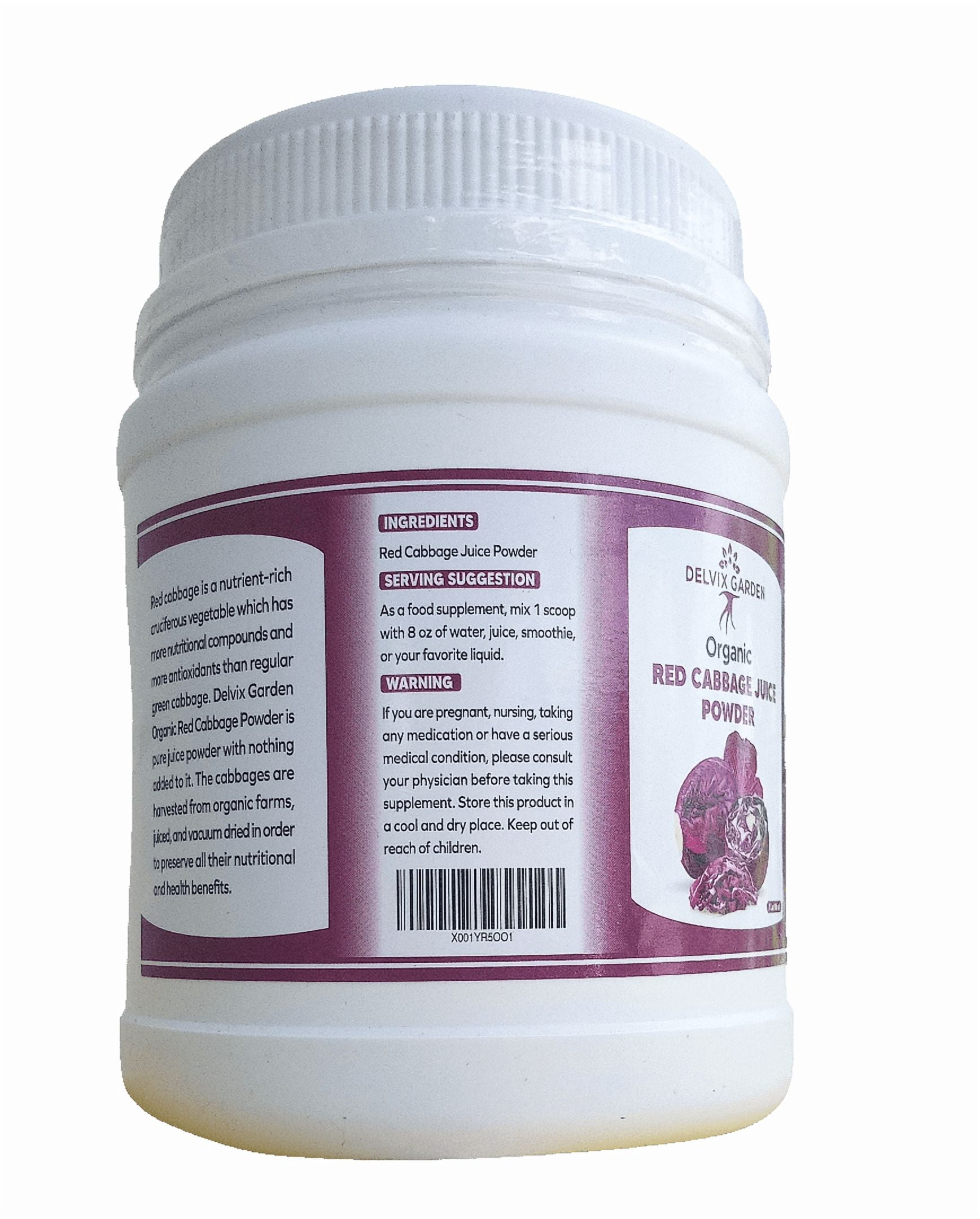 Red Cabbage Powder – 10 oz Pure, Dehydrated Vegetable Juice Goodness and Color & Flavor for Cooking & Baking