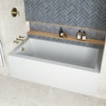 thumbnail image 3 of Streamline NAL-5600-PBR 66 in. x 32 in. Acrylic Left-Hand Drain Alcove Bathtub in Glossy White With External Drain in Polished Brass, 3 of 10