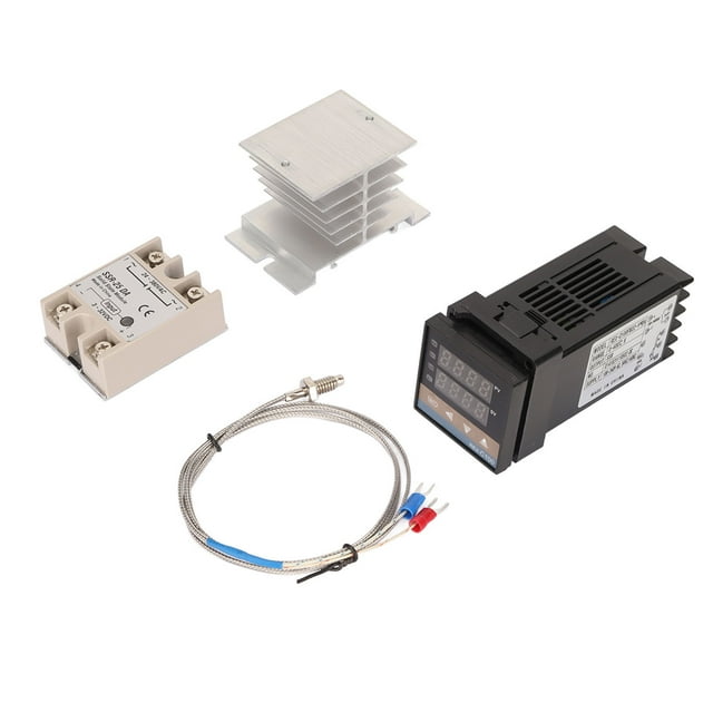 Controller Digital PID Thermostat Set Thermocouple Heat Sink Relay Temperature Controller Set with Bracket for Farm Chicken House