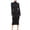 Black, variant on Plain Womens Dress Long Sleeve Midi Dressy Casual Black Sheath Solid Mock Neck Formal Dress