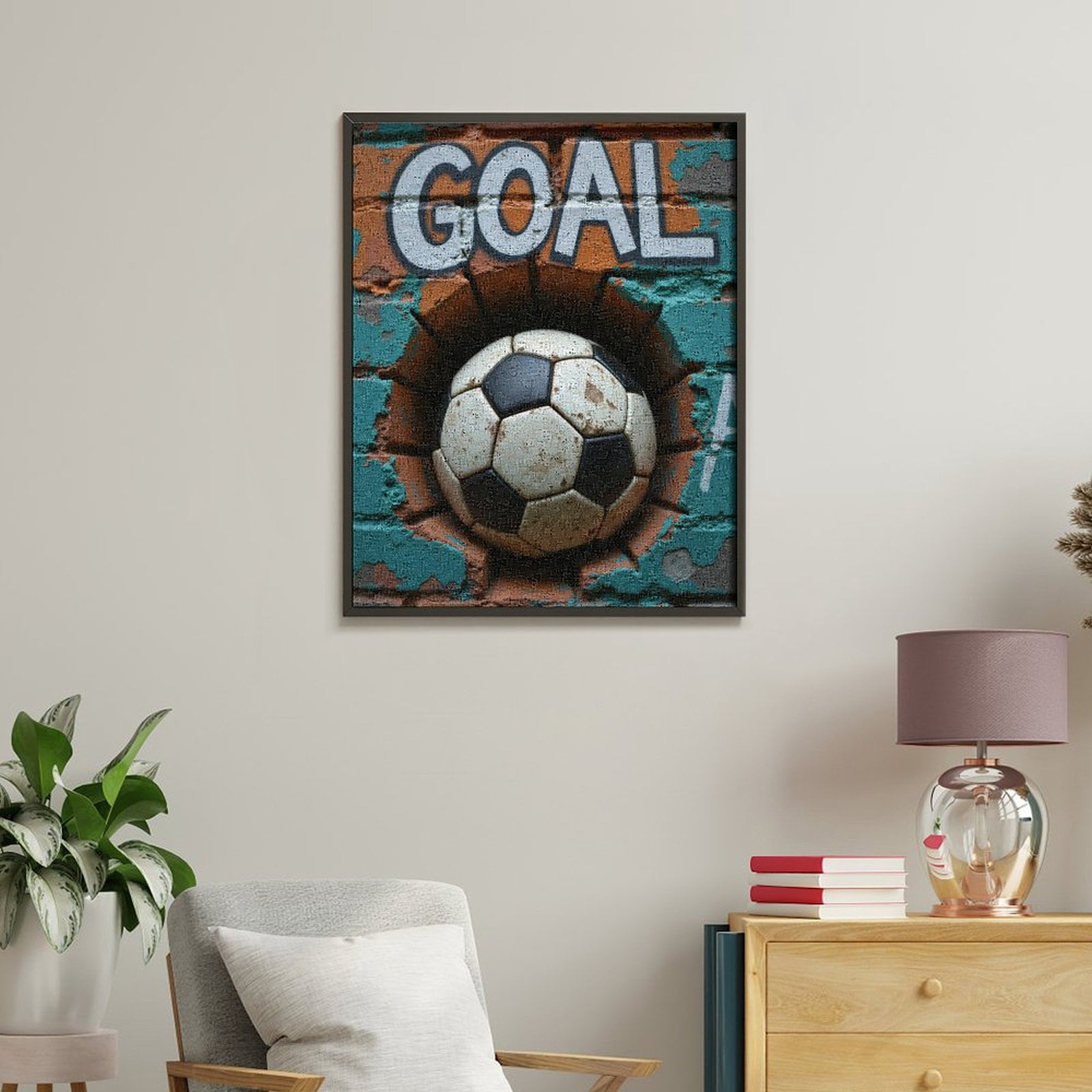 Paint by Numbers Kit for Adults, Soccer Ball Graffiti Art Wall Paint by Numbers, Easy Paint by Numbers Kit for Adults Beginner, DIY Adult Paint by Number Kits on Canvas, Home Decor