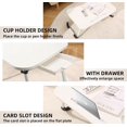 thumbnail image 2 of Bureau de Lit pour Ordinateur Portable, Table de Lit Portable Pliable avec Porte-Gobelet/tiroir de Rangement/étagère pour Lit/canapé/sofa, Lecture (Blanc), 2 of 16