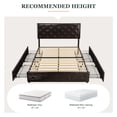 thumbnail image 6 of Amolife Queen Bed Frame with 4 Storage Drawers and Faux Leather Headboard, Brown, 6 of 7