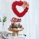 thumbnail image 1 of Corona de corazón para el Día de San Valentín | Decoración romántica de la puerta principal de poliéster rojo | Diseño plisado hecho a mano | Decoración para el hogar de bodas en interiores y, 1 of 6