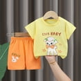 thumbnail image 2 of NIEWTR Toddler Baby Boy Girls Summer Outfits Short Sleeve T-Shirt + Short Pants 2PCS Set Casual Clothes Summer Pjs For 18-24 Months 2t 3t 4t 5t 6t Children's Day Gift 2PCS Set ,3-6 Months, 2 of 3