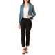 thumbnail image 2 of BLAZER CHIC para Mujeres Abierto Frontal Ropa de Trabajo Verano Chaqueta Corto Azul Gris Sólido 2XL, 2 of 6