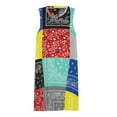 thumbnail image 3 of Bandana paisley patchwork pattern Spring Summer Dresses for Women Fashion T-shirt Dress Casual Sleeveless Loose Sundress with Pockets, 3 of 5
