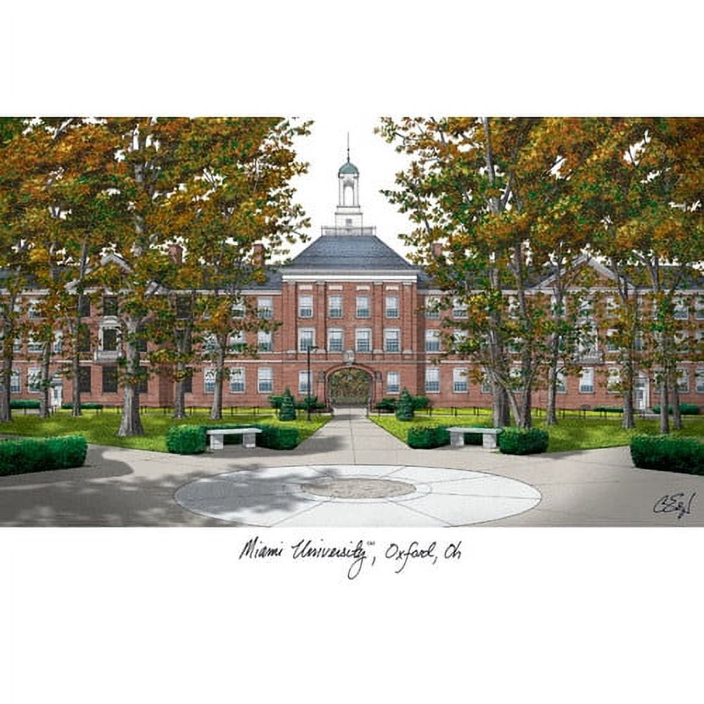 University of Mississippi Campus Images Lithograph Print