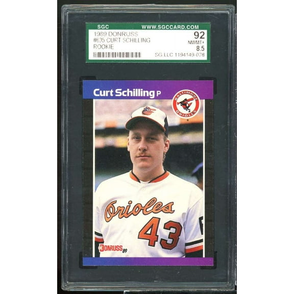 Curt Schilling Rookie Card 1989 Donruss #635 SGC 8.5