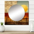 thumbnail image 1 of Designart "Sentimental Sundown Full Moon Ascent" Modern Geometric Gold Large Square Mirror - Square Bedroom Mirror Printed Wall Decor - Modern Square Printed Wall Mirror Art, 1 of 5