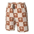 thumbnail image 4 of Logiee Brown Palms Print Mens Swim Trunks Quick Dry Board Shorts,Breathable Hawaii Beach Shorts Swimwear Bathing Suits-Medium, 4 of 6