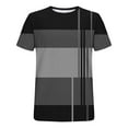thumbnail image 2 of Jalioing Men's Casual Striped T Shirt Classic Casual Loose Short Sleeve Crew Neck Shirts Color Block Summer Tee, 2 of 4
