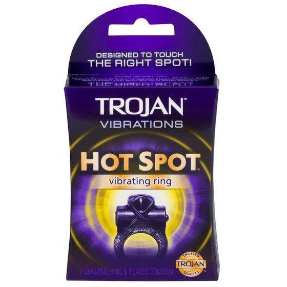 schuur Gangster Rand Trojan Vibrations Hot Spot Vibrating Ring and 1 Latex Condom - Walmart.com