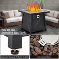 thumbnail image 5 of 28 Inch Propane Fire Pit Table, 50000BTU Rectangle Fire Table with Cover, Sturdy Steel and Iron Fence Surface, CSA Safety Certified, Companion for Your Garden Black, 5 of 9