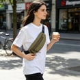 thumbnail image 4 of FastXmas Mini Sling Bag - Crossbody Bag Water-Resistant Dual Pocket Chest Pack - Adjustable Lightweight Pack Bag for Running, Travel & Everyday Workout(10.2 x 4.7 Inch), 4 of 6