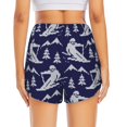 thumbnail image 3 of Picia Abstract Skiing Pattern Women's 2 in 1 Athletic Running Shorts High Waisted Workout Casual Gym Sweat Shorts with Comfy Liner Zipper Pockets-Medium, 3 of 9
