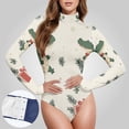 thumbnail image 3 of Christmas Alligators Gifts Women's Bodysuit Jumpsuit Mock Turtle Neck Long Sleeve TopsOne Piece Leotards Shirt Yoga Outfits, 3 of 8