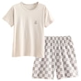 thumbnail image 1 of Nwiuh Toddler Baby Girl Summer Clothes Ruffle Ribbed Knit Short Sleeves T-Shirt Tee Tops + Shorts Cute Outfits Set (Grey, 9-10 Years), 1 of 7