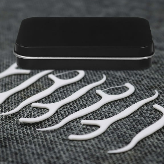 Masteelf 2 Pcs Gum Floss Picks Toothpick Holder for Purse Travel Black