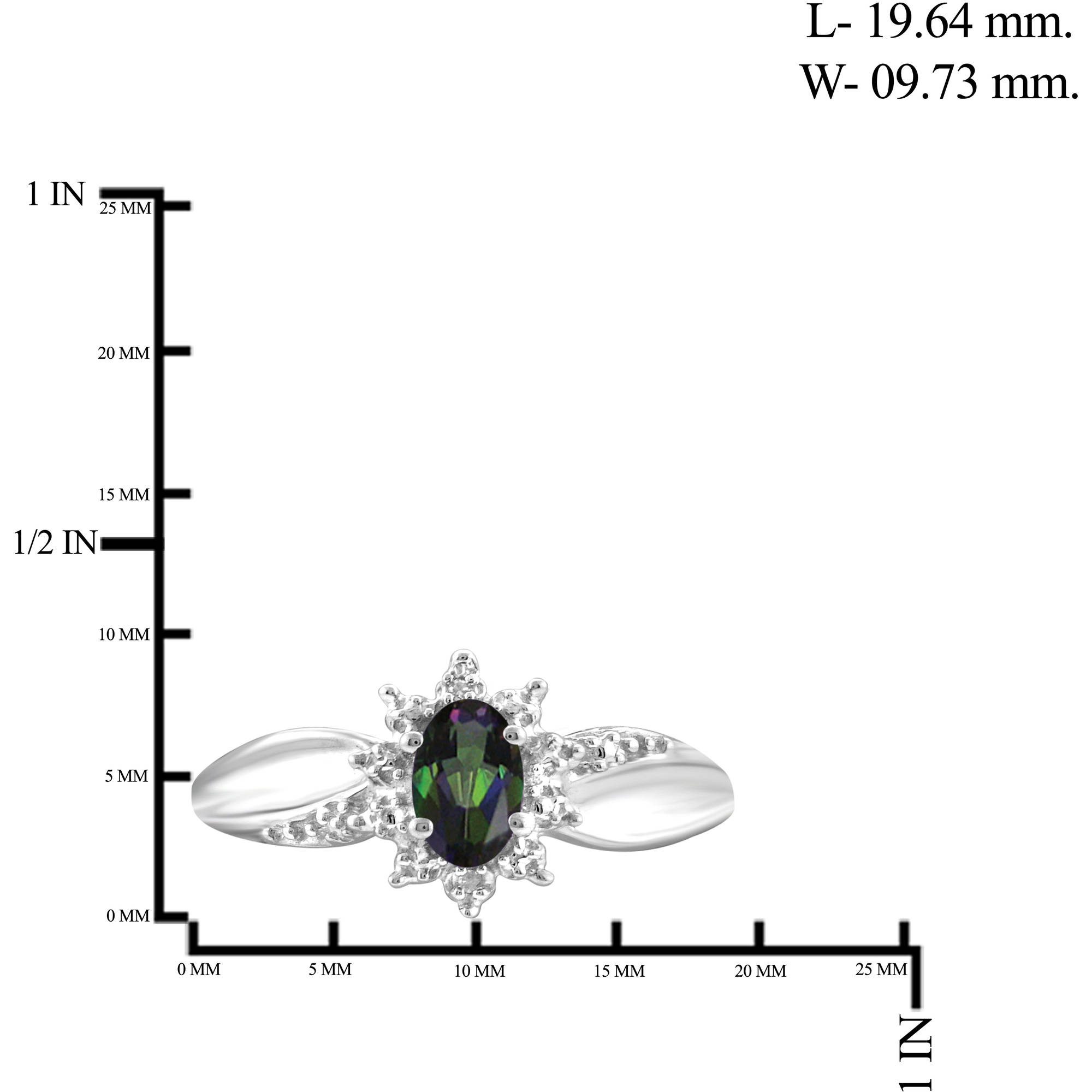 JewelersClub Mystic Topaz Ring Birthstone Jewelry – 0.45 Carat Mystic Topaz Sterling Silver Ring Jewelry with White Diamond Accent – Gemstone Rings with Hypoallergenic Sterling Silver Band