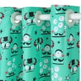 thumbnail image 5 of PiccoCasa Window Curtain Panels for Kids'Bedroom 42"W x 63"L 4 Panels Alien Monster Pattern, 5 of 7