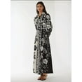 thumbnail image 6 of Printed Long Sleeve Maxi Dress with Belt, 6 of 7