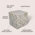 thumbnail image 5 of Felix 15" Contemporary Natural Marble Handmade Cube End Table, Gray/Beige, 5 of 8