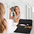 thumbnail image 6 of Hair Tool Organizer Bag with Heat Resistant Mat Removable Travel Storage Case for Hot Air Brushes Curling Irons Cheetah and Jungle Leaves, 6 of 8