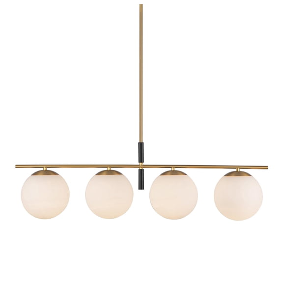 Alora Lighting Lp421437 Zuri 4 Light 37" Wide Linear Chandelier - Brushed Gold / Opal