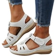 thumbnail image 5 of Rotm Sexy Shoes for Women Women's Slide Sandals with Soft Cork Footbed, Comfort Arch Support Flat Sandals for Summer White,7.5, 5 of 6