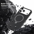 thumbnail image 5 of LHNUNP Magnetic Case for iPhone 12 Pro Max, MagSafe-Compatible Fabric Slim Lightweight Shockproof Cover with Stand and Camera Protection, Black, 5 of 7