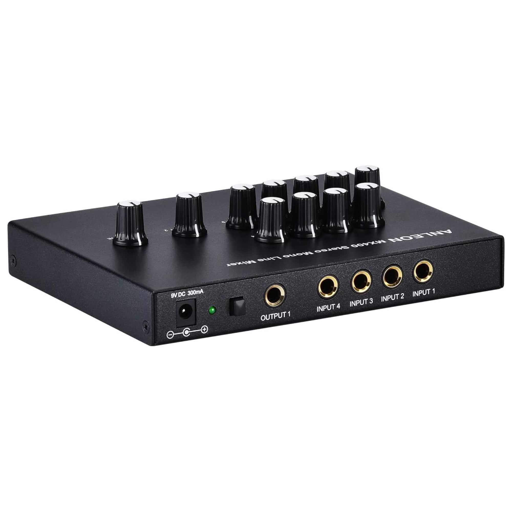 ANLEON MX400 Low-Noise 4-Channel Mono Line Mixer for guitars bass keyboards mix and 5-Channel Stereo Mixer