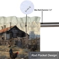 thumbnail image 5 of Farmhouse Rooster Kitchen Valance Curtains Country Animals in Vintage Wooden Farm Rod Pocket Valances for Bedroom Living Room Dining Room 54 by 18 in, 1 Panel, 5 of 6