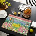 thumbnail image 4 of Pioneer Flower Floral Print Pattern Summer Placemats Table Placemats Set Of 4-Linen Kitchen Washable Placemats Table Mats 12x18 Inch Non-Slip Heat Resistant, 4 of 6