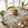 thumbnail image 5 of Tropical Green Palm Tree Placemats for Dinning Table Set of 4, Summer Beach Botanical Burlap Kitchen Place Mats Waterproof Cloth Table Mats, Indoor Outdoor Placemats Easy Clean Dinner Decor, 5 of 8