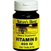 Nature's Blend Vitamin D 400 IU Body Immunity Essential Nutrient Dietary Supplement, 100 Ct