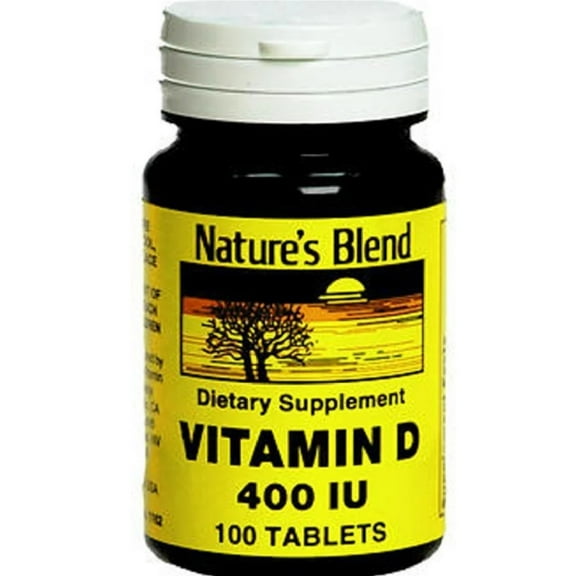 Nature's Blend Vitamin D 400 IU Body Immunity Essential Nutrient Dietary Supplement, 100 Ct