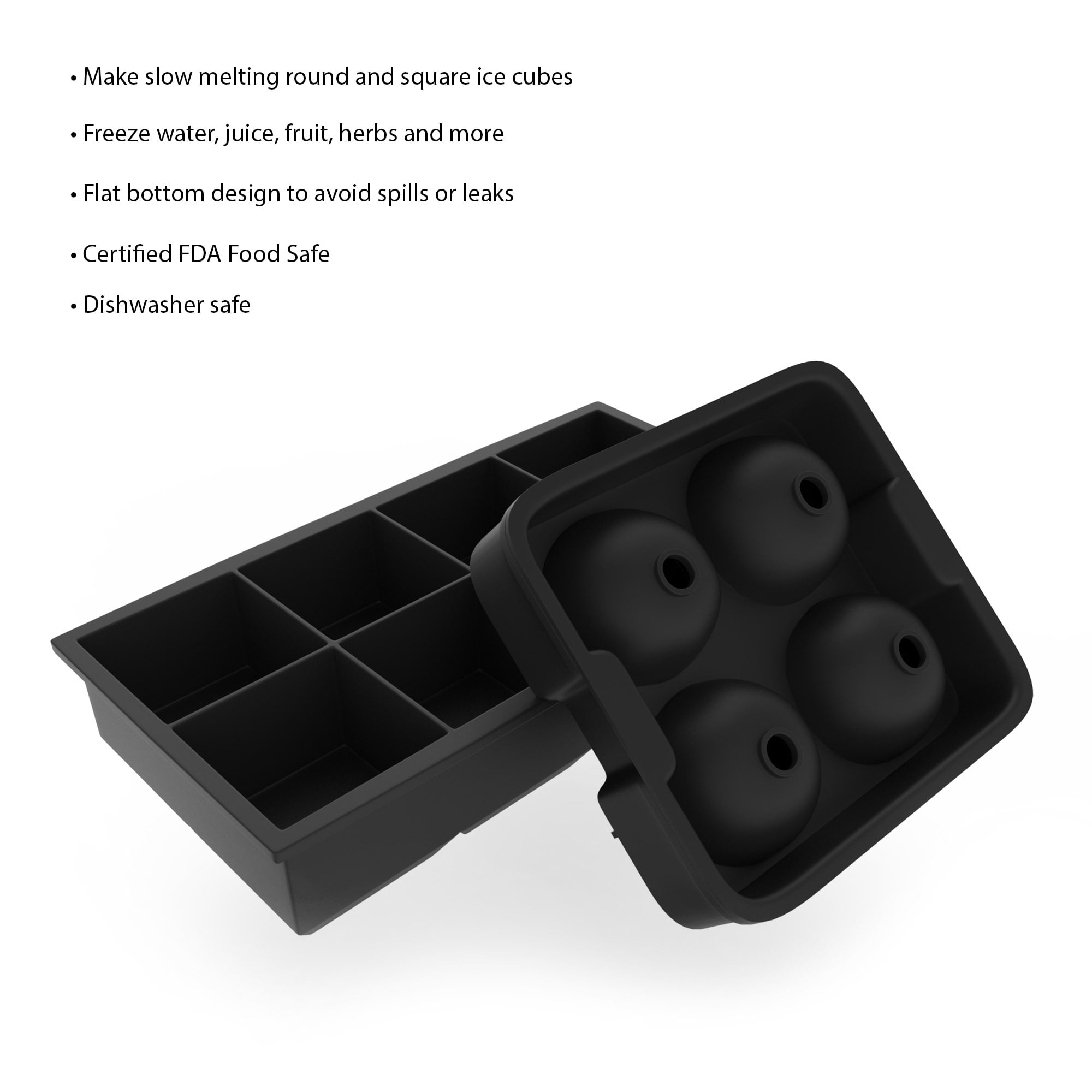 Wovilon Silicone Ica Cube Tray Bulldog, Slow-Melting, Leak, Reusable, &  Bpa-Free Craft Ice Molds for Whiskey, Cocktails, Coffee, Fun Drinks, And  Gifts, Set Of 2, Charcoal 