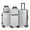 Silver, variant on 5PCS Vertical Striped Hardside Luggage Set with TSA Locks and 360° Spinner Wheels, Brown