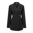 thumbnail image 3 of Siilsaa Womens Blouses Dressy Casual Womens Casual Blazer Fall Fashion Long Sleeve Open Front Work Office Suit Black,M, 3 of 5