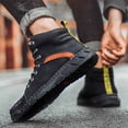 thumbnail image 6 of Men's Ankle Boots High Top Leather Shoes Stylish Breathable Casual Short Boots for Everyday Wear, 6 of 9