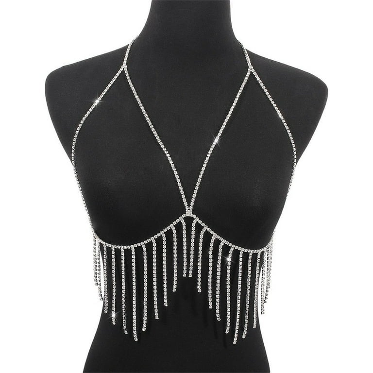 BRASIER BRA CHAIN BODY  Chain bra, Body chain, Body jewelry outfit