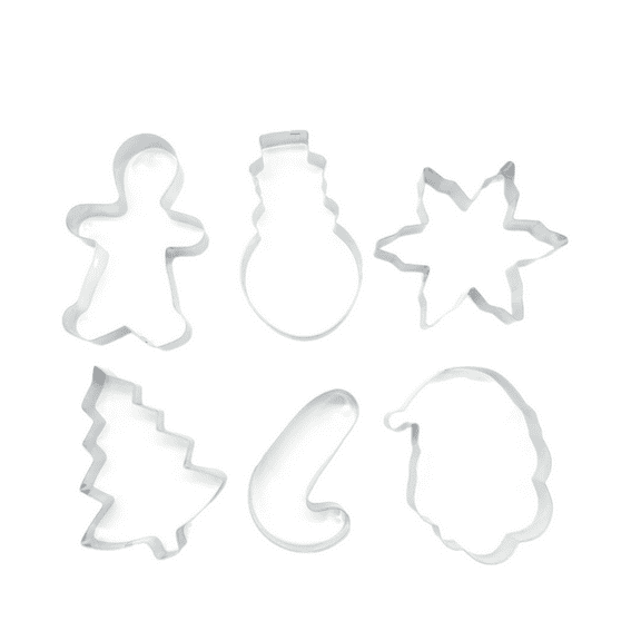 Christmas Cookie Cutter Set - 6 Pieces Christmas Cookie Cutter Shapes, Stainless Steel Cookie Cutters - Gingerbread Man, Snowflake, Christmas Tree, Angel, Snow Man,Candy Cane for Holiday