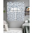 thumbnail image 5 of Blue Christmas Kitchen Curtains Swag Valance and Tier Curtains Set 36 Inch Length, Xmas Snowflake Snowman Rod Pocket Drape Panels Pair Swag Curtains for Bathroom/Cafe/Window, 5 of 6