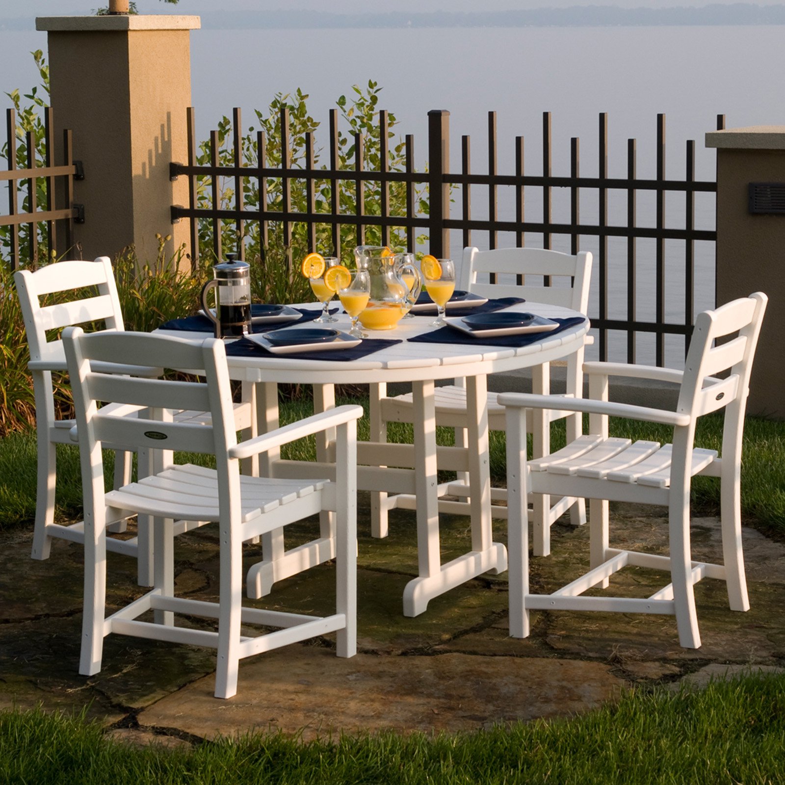 POLYWOOD La Casa Cafe 7-Piece Dining Set in White - image 2 of 4