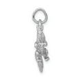 thumbnail image 2 of 14k White Gold Solid Polished 3-Dimensional Dragon Charm, 2 of 4