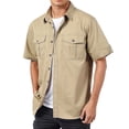 thumbnail image 3 of Shirt Jacket for Men Summer Casual Short Sleeve Button Down Collared Relaxed Fit Lightweight Work Shirts, 3 of 5